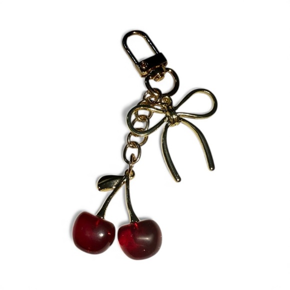 Accessories - Cherry & Bow Gold Keychain Charm